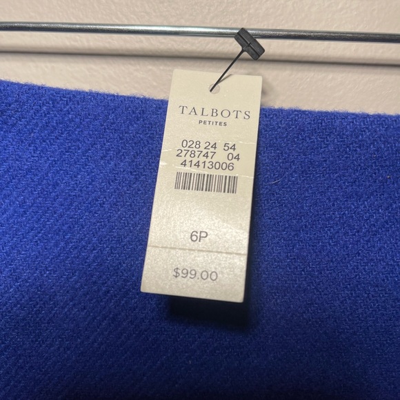 NWT Talbots Wool Blend Royal blue 6p skirt - Picture 3 of 7